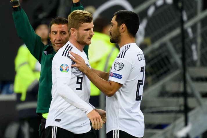 Timo Werner og Ilkay Gündogan fengu undanþágu frá ferðatakmörkunum, til að ferðast frá Bretlandi til Þýskalands í leikinn við Ísland.