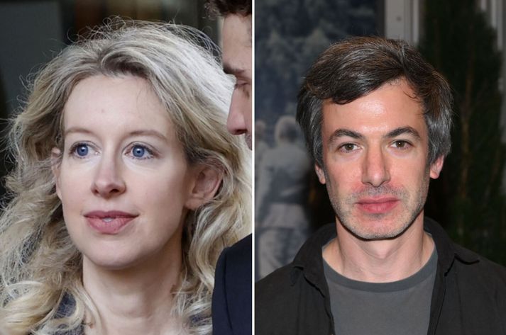 Elizabeth Holmes, stofnandi fallna heilbrigðisfyrirtækisins Theranos, og Nathan Fielder, grínisti og viðskiptafræðingur.