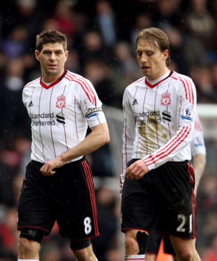 Steven Gerrard í leik með Liverpool fyrr í vetur. Mynd. / Getty Images