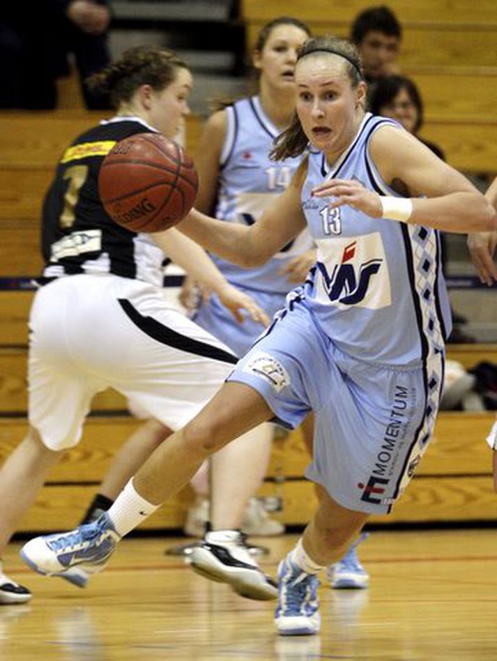 Hamarskonan Kristrún Sigurjónsdóttir var nálægt þrennunni í kvöld.