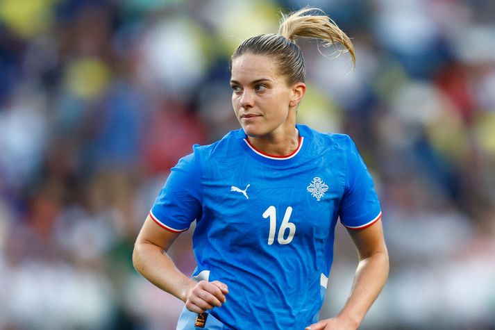 Hildur í leik með íslenska landsliðinu