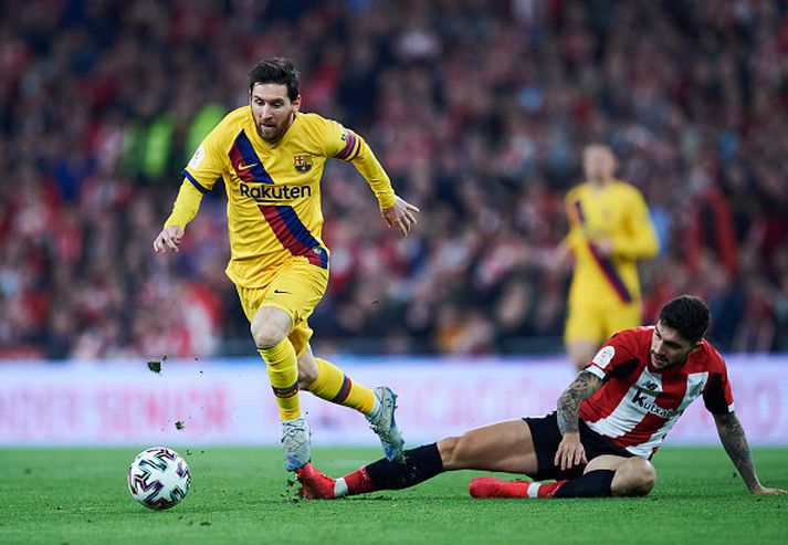 Leo Messi í leiknum gegn Bilbao í bikarnum.