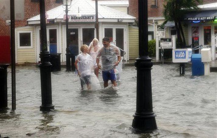 Fellibylurinn Katrín gekk yfir New Orleans fyrir þremur árum.