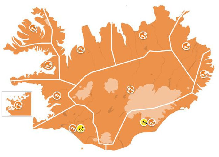 Appelsínugul viðvörun er um land allt frá og með aðfaranótt föstudags.