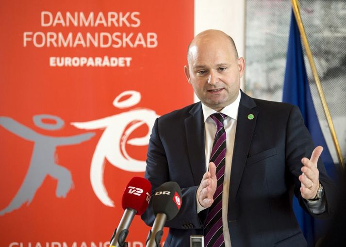 Søren Pape Poulsen á fréttamannafundi árið 2018.