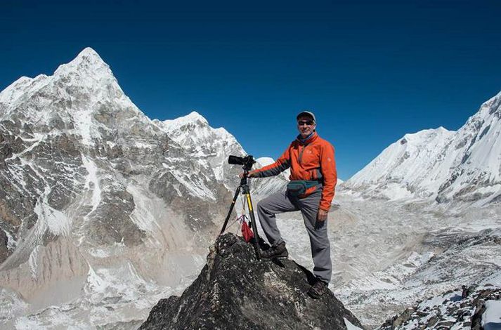 David Breashears á toppi Everest.