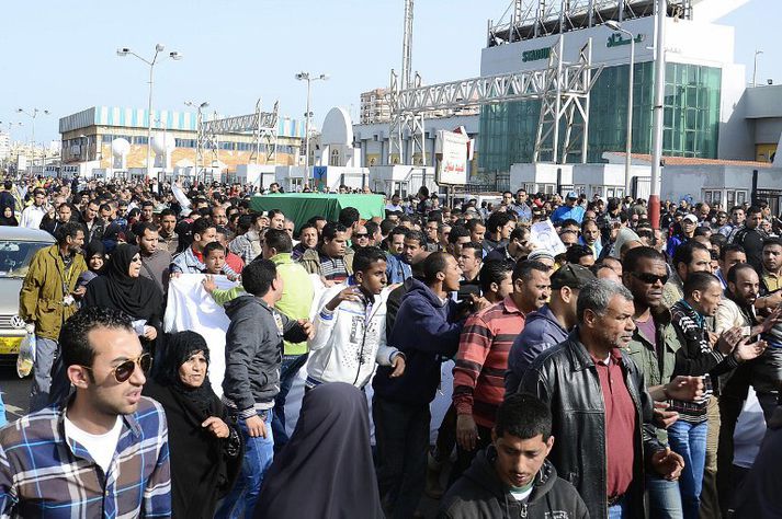 Frá mótmælum í Port Said.
