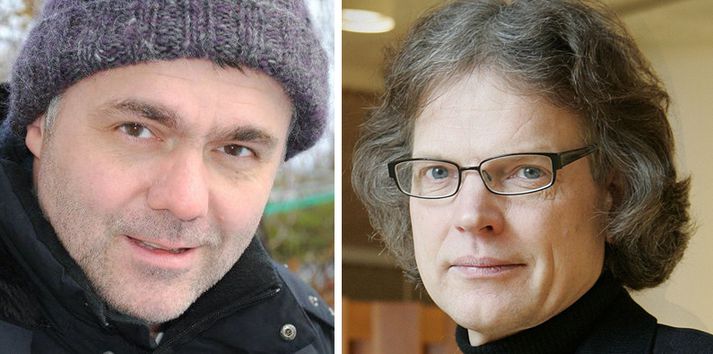 Vilhjálmur Bjarnason, til vinstri og Þórólfur Matthíasson, til hægri.