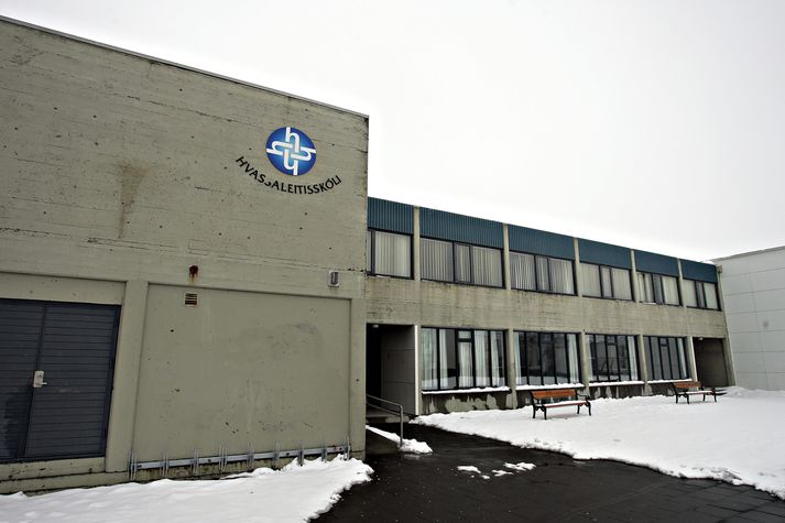 Lögreglan var kölluð að Háaleitisskóla við Hvassaleiti í gær.