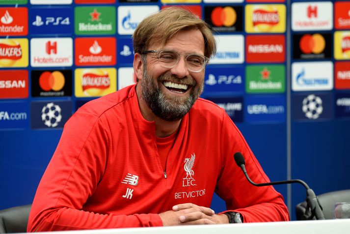 Jurgen Klopp var léttur á blaðamannafundinum