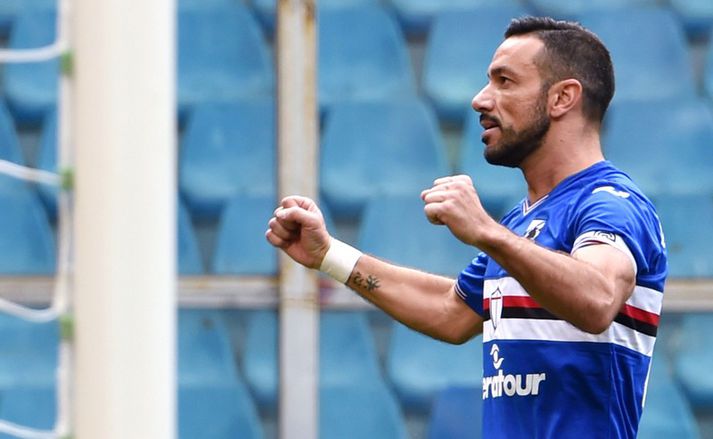 Quagliarella fagnar nýverið marki í leik með Sampdoria.