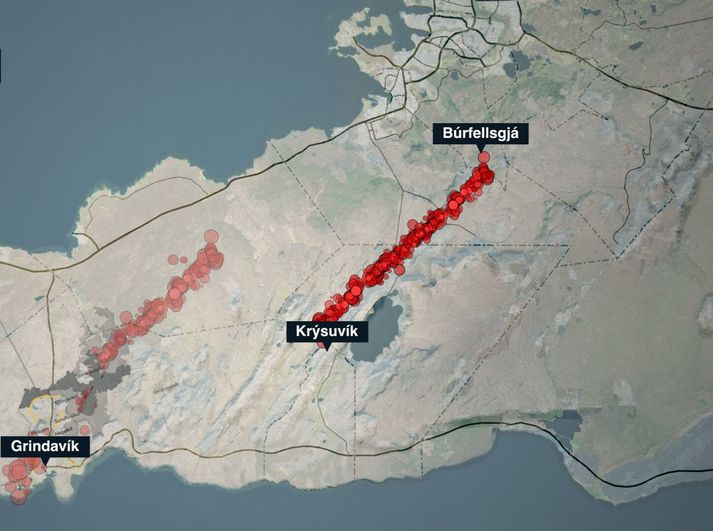 Kvikugangur frá Krýsuvíkureldstöðinni, sem væri álíka stór og sá sem myndaðist í umbrotunum í síðustu viku, gæti náð inn í Heiðmörk.