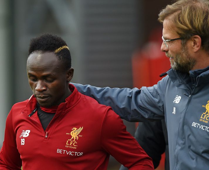 Mane og Klopp á æfingu.