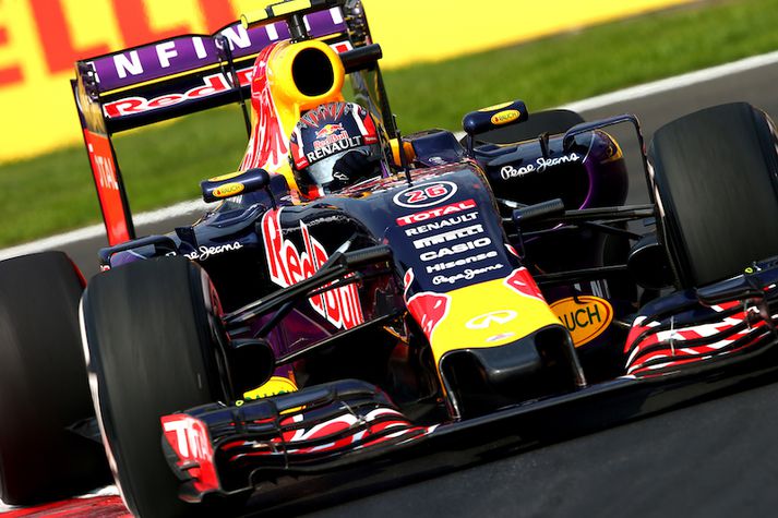 Daniil Kvyat í Red Bull Renault bílnum í Mexíkó, ætli það verði Red Bull Infiniti á næsta ári?