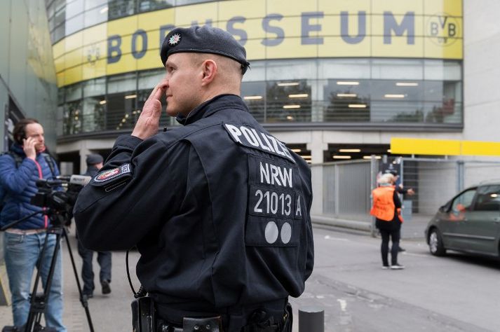 Mikil öryggisgæsla er við heimavöll Dortmund um þessar mundir.