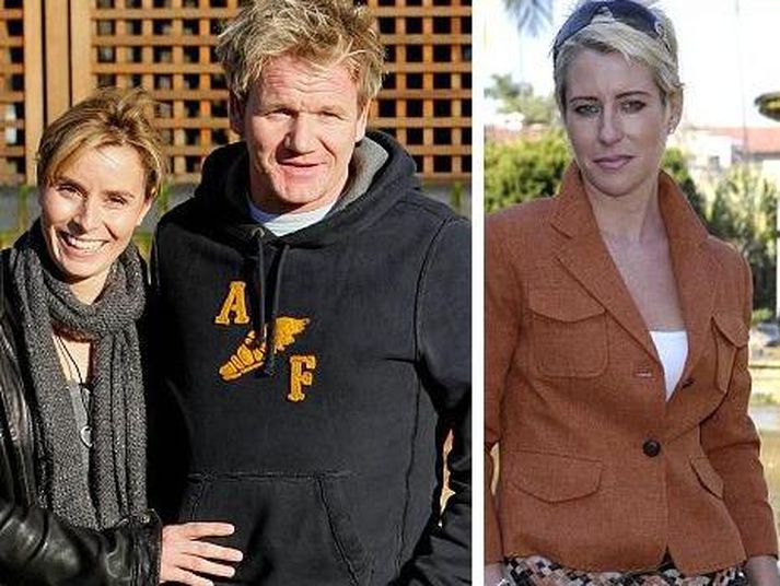 Gordon Ramsey heldur utan um eiginkonuna og Sarah Symonds.