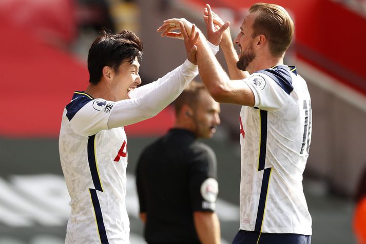 Heung-Min Son og Harry Kane hafa fagnað mörgum mörkum saman á þessu tímabili en Tottenham er markahæsta liðið í deildinni.