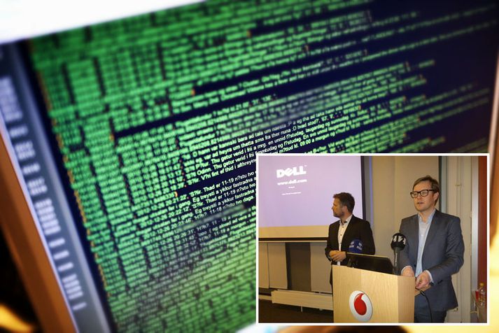 Ómar Svavarsson forstjóri Vodafone og Hrannar Pétursson framkvæmdastjóri samskiptasviðs báðust afsökunar fyrir hönd fyrirtækisins.