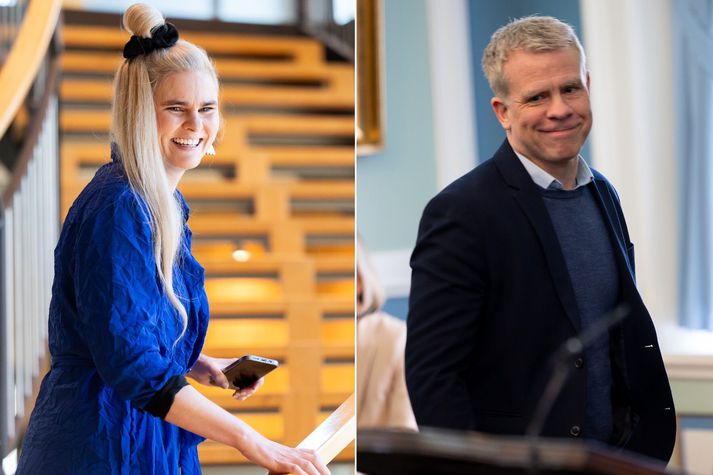 Gengið hefur á ýmsu í vikunni en Hildur Sverrisdóttir, þingflokksformaður Sjálfstæðisflokksins og Sigmar Guðmundsson, þingflokksformaður Viðreisnar, voru nokkuð brött í morgun.