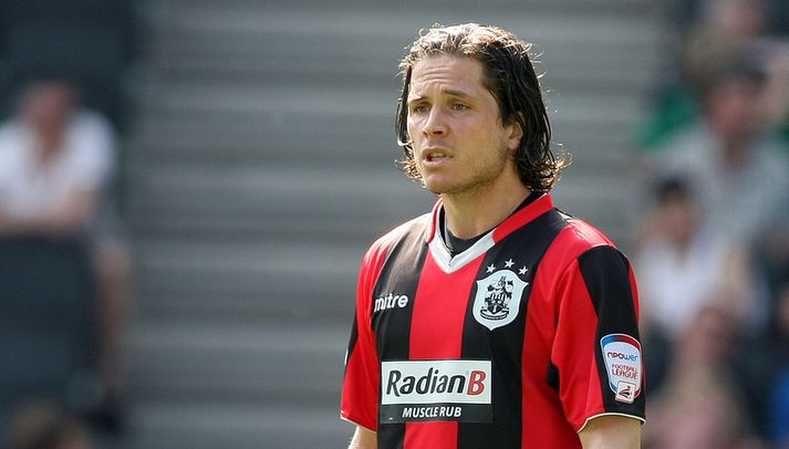 Jóhannes Karl er hér í leik með Huddersfield á síðasta tímabili.