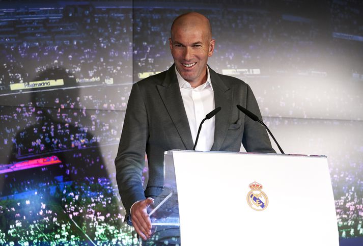 Zidane á blaðamannafundinum í gær.
