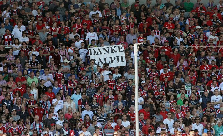 Mikil stemning hjá stuðningsmönnum FC Bayern.