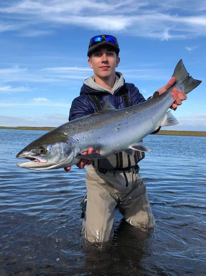 Flottur lax sem veiddist í Ytri Rangá í vikunni
