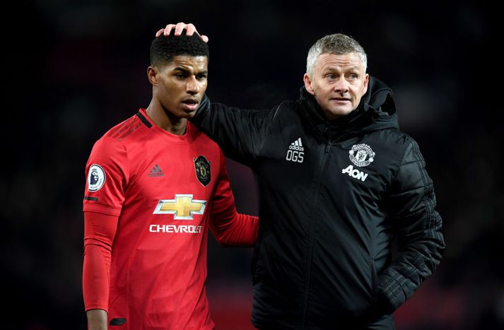 Solskjær og Marcus Rashford.