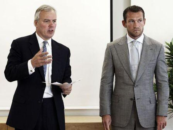 William Fall fyrrum forstjóri Straums ásamt Björgólfi Thor fyrrum stjórnarformanni.