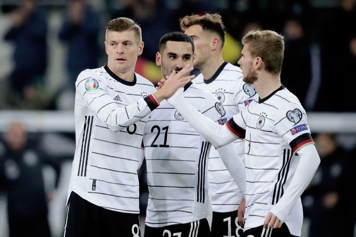 Toni Kroos, Ilkay Gündogan, Leo Goretzka og Timo Werner eru allir í þýska hópnum.