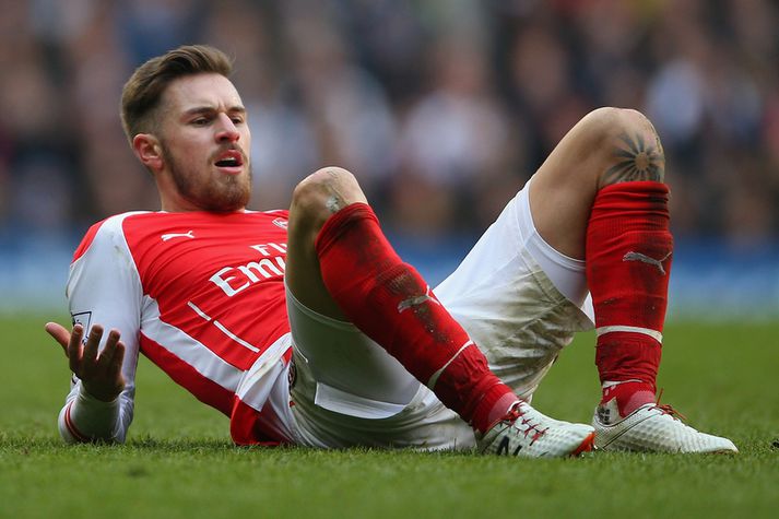 Aaron Ramsey entist í níu mínútur í gærkvöldi.