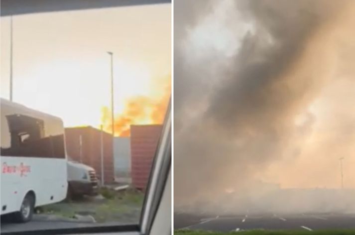 Slökkvilið höfuðborgarsvæðisins var kallað út í kvöld vegna elds við Granda í Reykjavík.