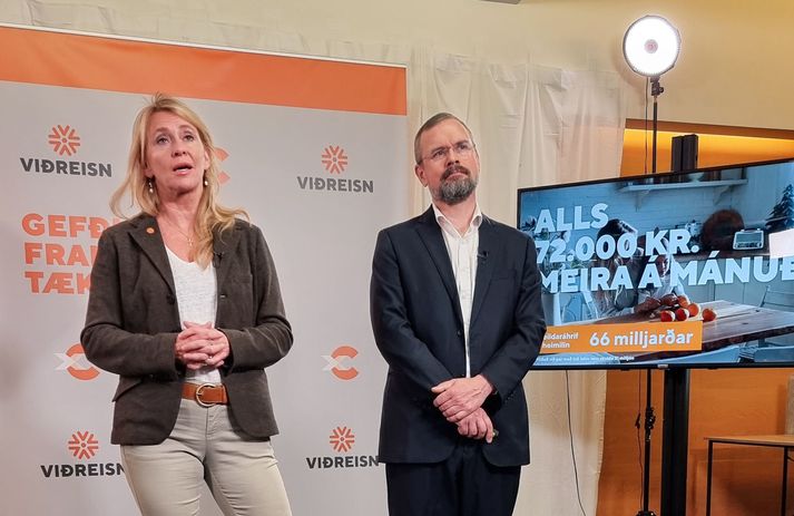 Þorgerður Katrín og Daði Már kynntu stefnumál Viðreisnar á blaðamannafundi í dag.