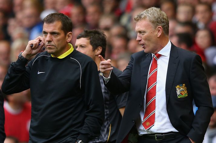 David Moyes í leiknum áðan