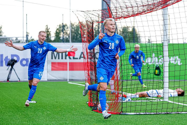 Kristall Máni í leik með U21 árs landsliði Íslands.