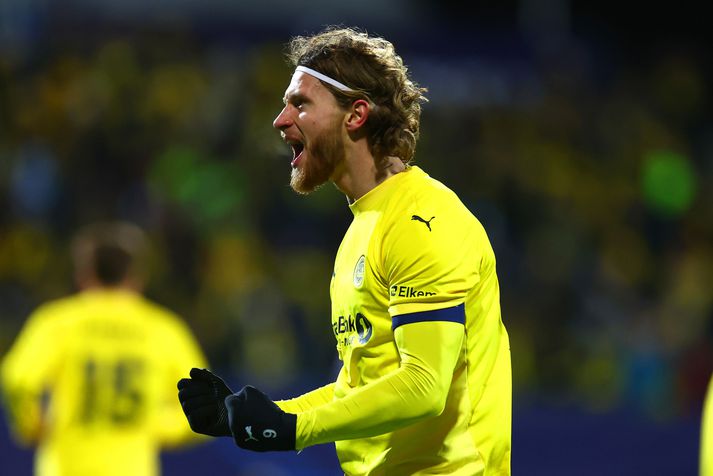 Kasper Waarst Högh fagnar einu marka sinna fyrir Bodö/Glimt í Meistaradeildinni.