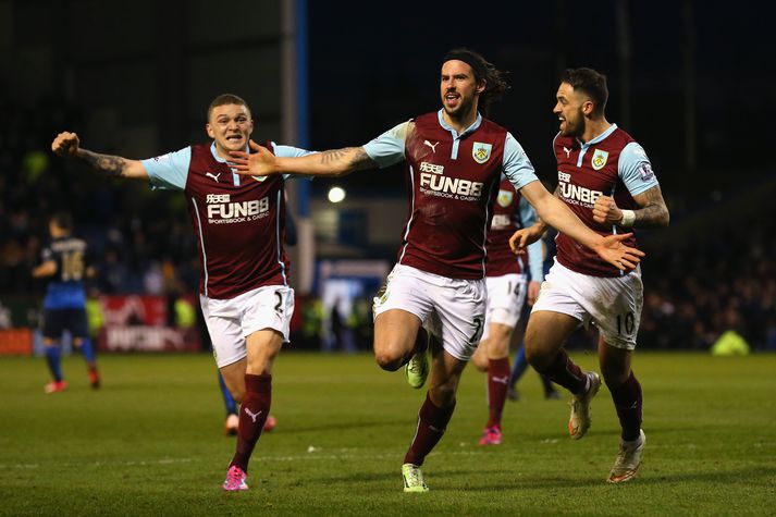 Burnley-menn fagna.
