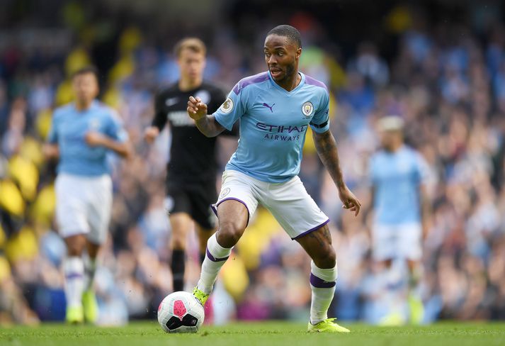 Sterling hefur tvisvar sinnum orðið Englandsmeistari með Manchester City.