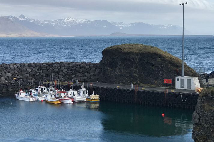 Frá Arnarstapa á Snæfellsnesi. Þar var floti strandveiðibáta farinn að safnast upp þegar þessi mynd var tekin á mánudag. Átta strandveiðibátar réru þaðan í morgun og fimm aðrir biðu í höfninni.