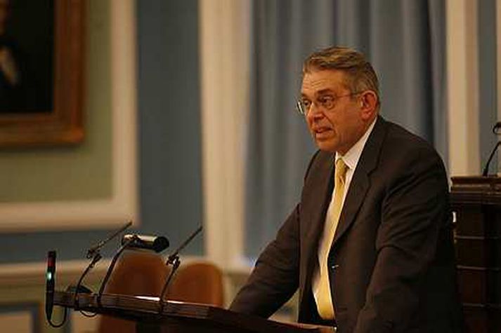 Björn Bjarnason í ræðustól.