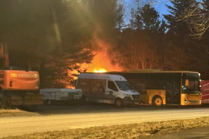 Strætisvagninn var á bílastæði í Breiðholti.
