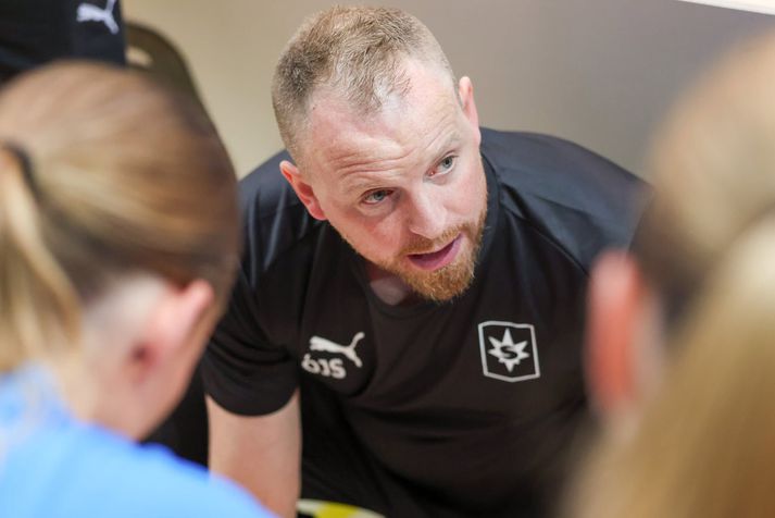 Ólafur Jónas Sigurðsson var með blendnar tilfinningar í brjósti sínu eftir leikinn í kvöld. 