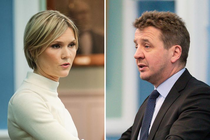 Kristrún og Guðlaugur Þór tókust á í þinginu í dag.