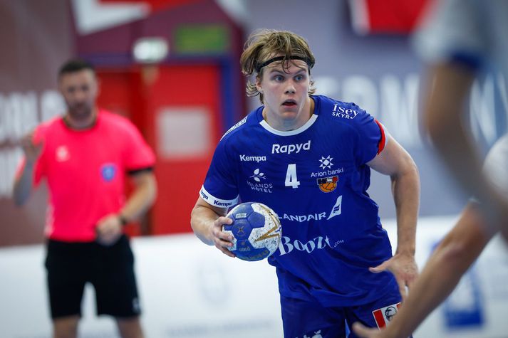 Andri Már Rúnarsson hefur verið frábær á þessu móti var bæði marka- og stoðsendingahæstur hjá íslenska liðinu í síðasta leik.