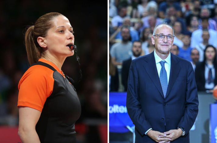 Vasiliki Tsaroucha hefur verið að dæma í EuroLeague og EuroCup. Vangelis Liolios er formaður gríska körfuboltasambandsins.