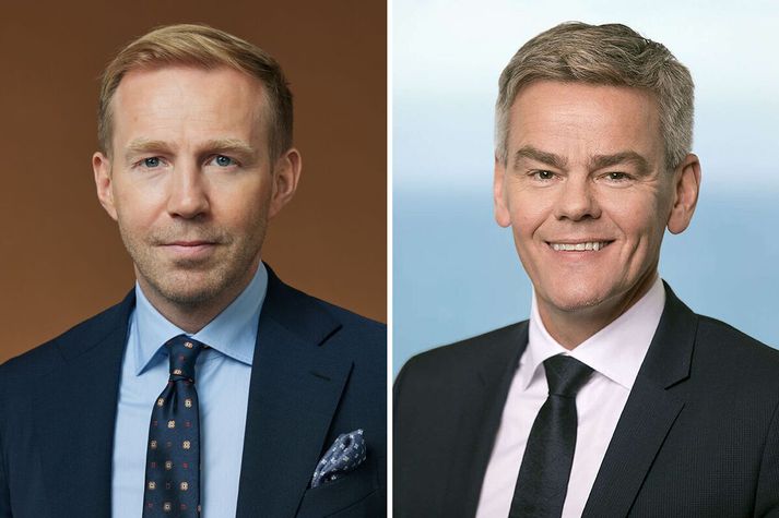 Benedikt Gíslason, bankastjóri Arion, og Ármann Þorvaldsson, bankastjóri Kviku.