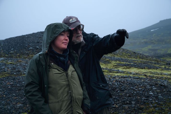 Katla og Leifur í október þegar þau fóru til mælinga og í tökur.           