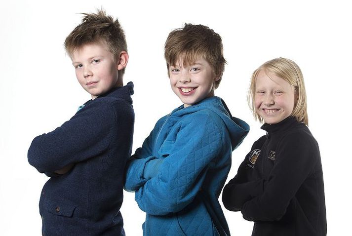 Vinir Birgir Steinn, Úlfur Páll og Bjartur Eldur eru bekkjarfélagar í Grandaskóla og spila í sama flokki í fótbolta.

