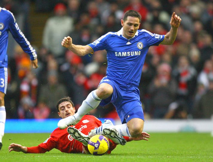 Frank Lampard fékk að líta rauða spjaldið í dag.