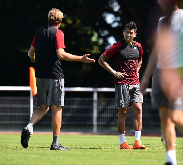 Klopp og Firmino í vikunni.